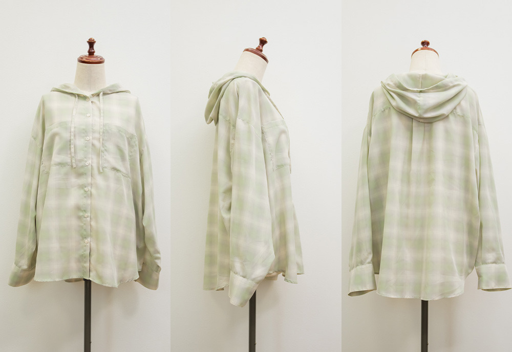 ビックチェックフードシャツ14