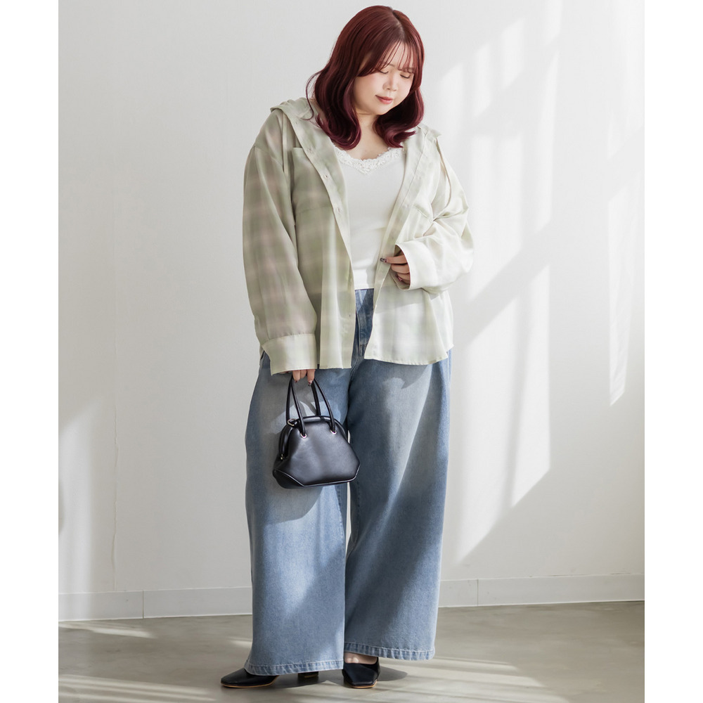 ビックチェックフードシャツ3