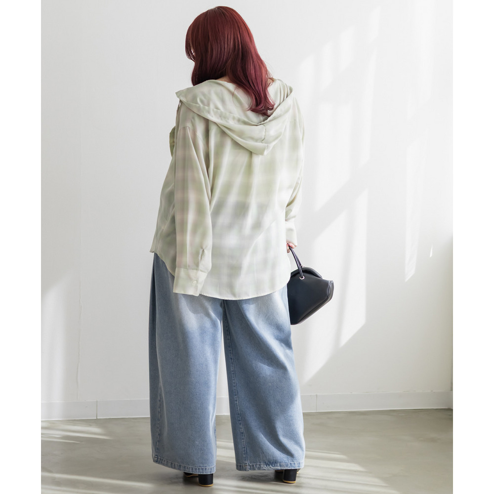 ビックチェックフードシャツ4