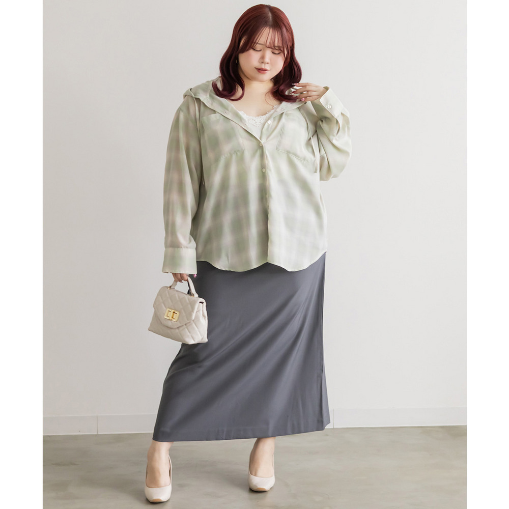 ビックチェックフードシャツ5