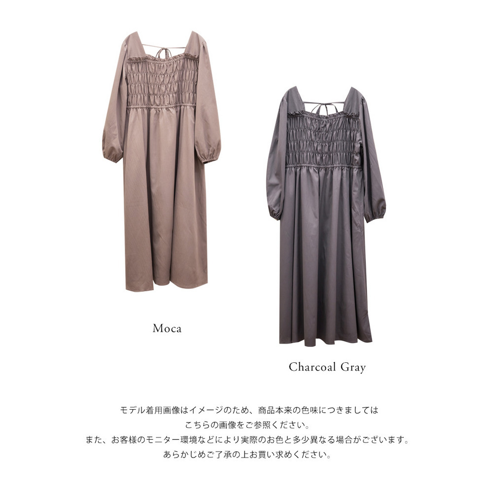 バックリボンシャーリングワンピース12