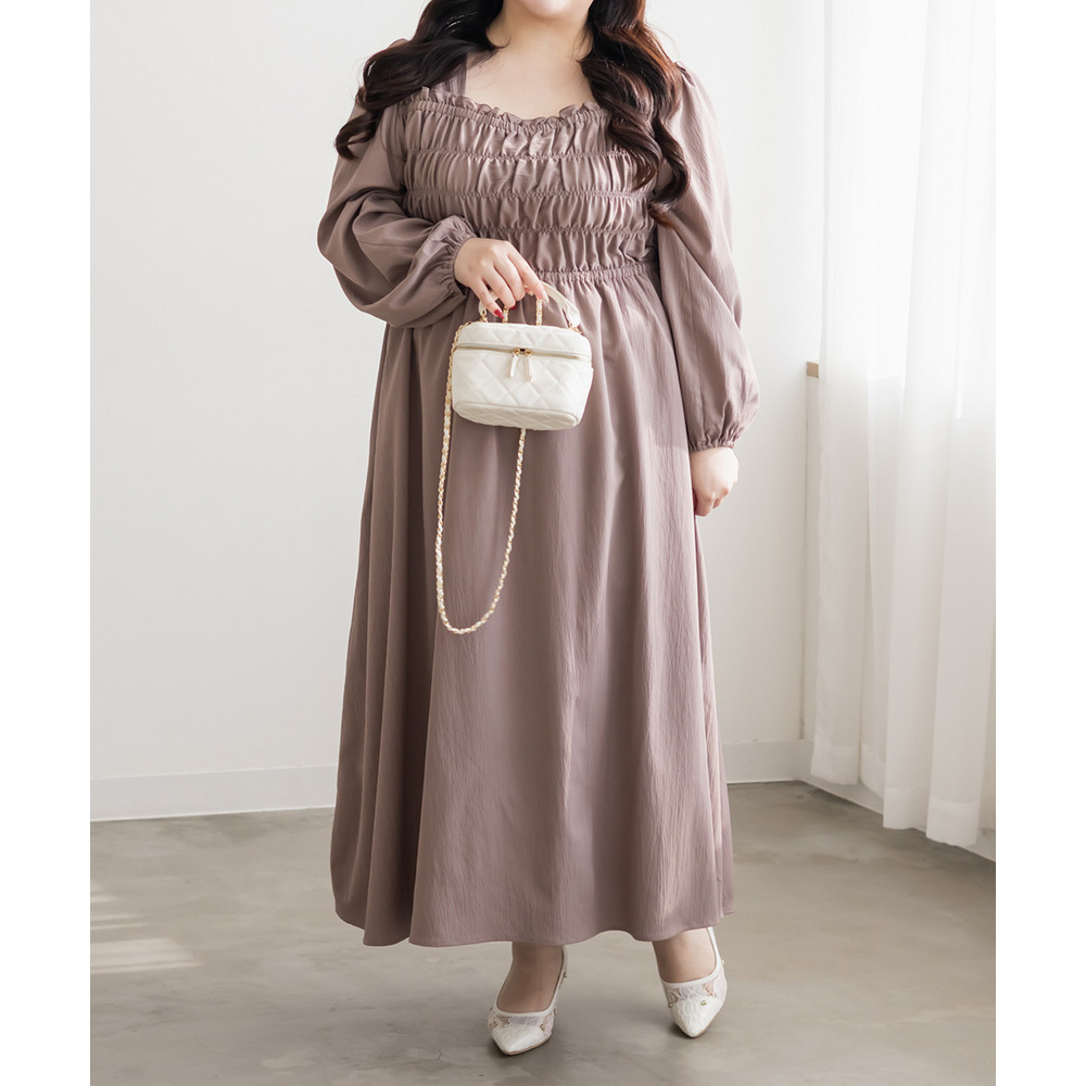 バックリボンシャーリングワンピース3