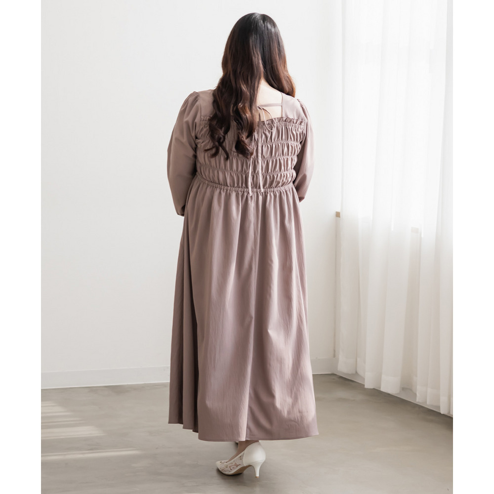 バックリボンシャーリングワンピース4