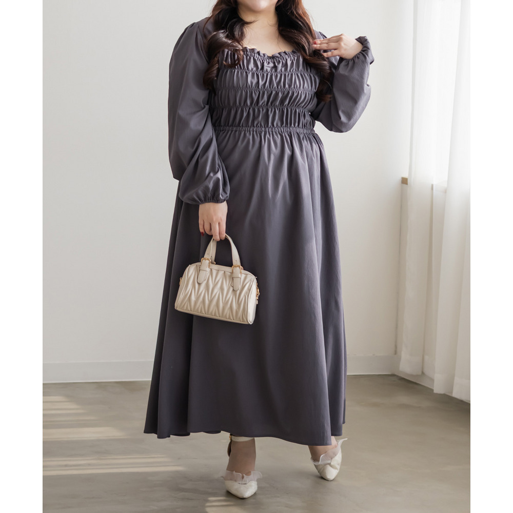 バックリボンシャーリングワンピース5