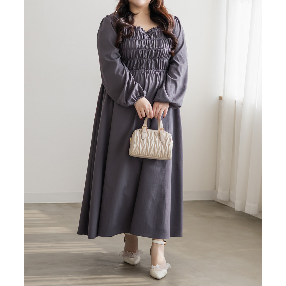 バックリボンシャーリングワンピース6