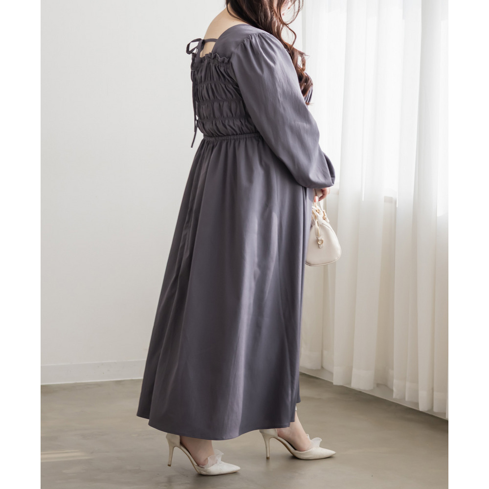 バックリボンシャーリングワンピース8