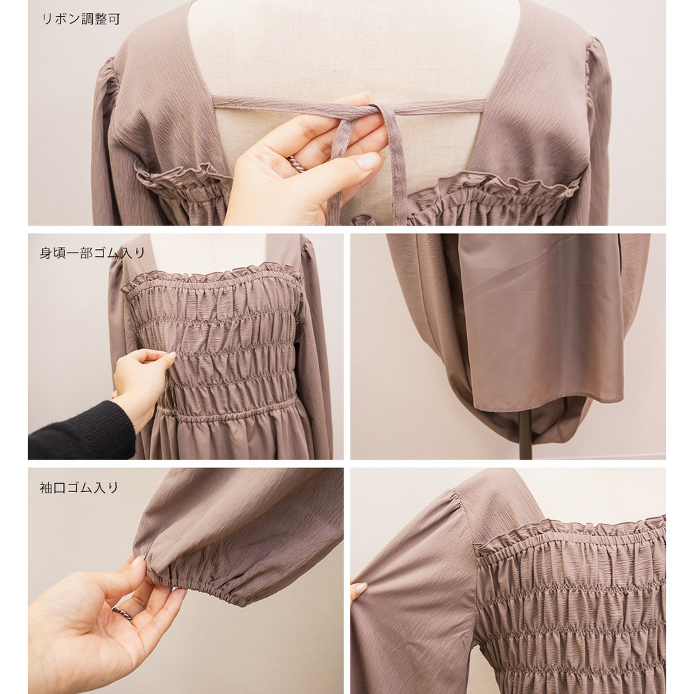 バックリボンシャーリングワンピース9