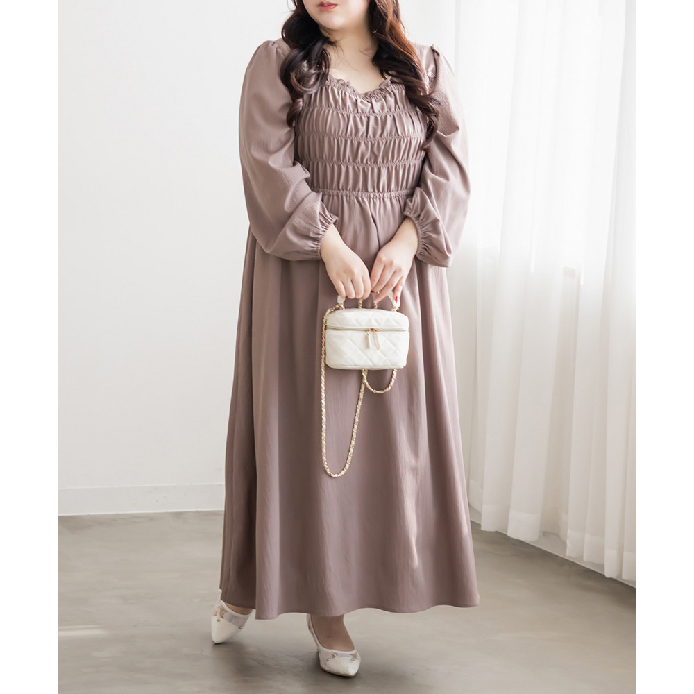 バックリボンシャーリングワンピース1