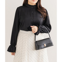 スタンドカラーフリルブラウス