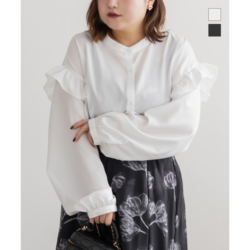 フリル使いブラウス