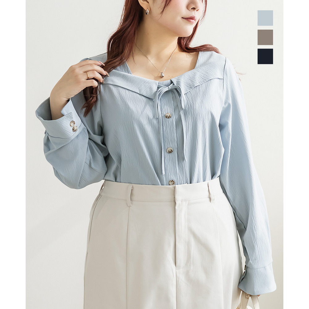 CLETTEオリジナルフロントリボンブラウス