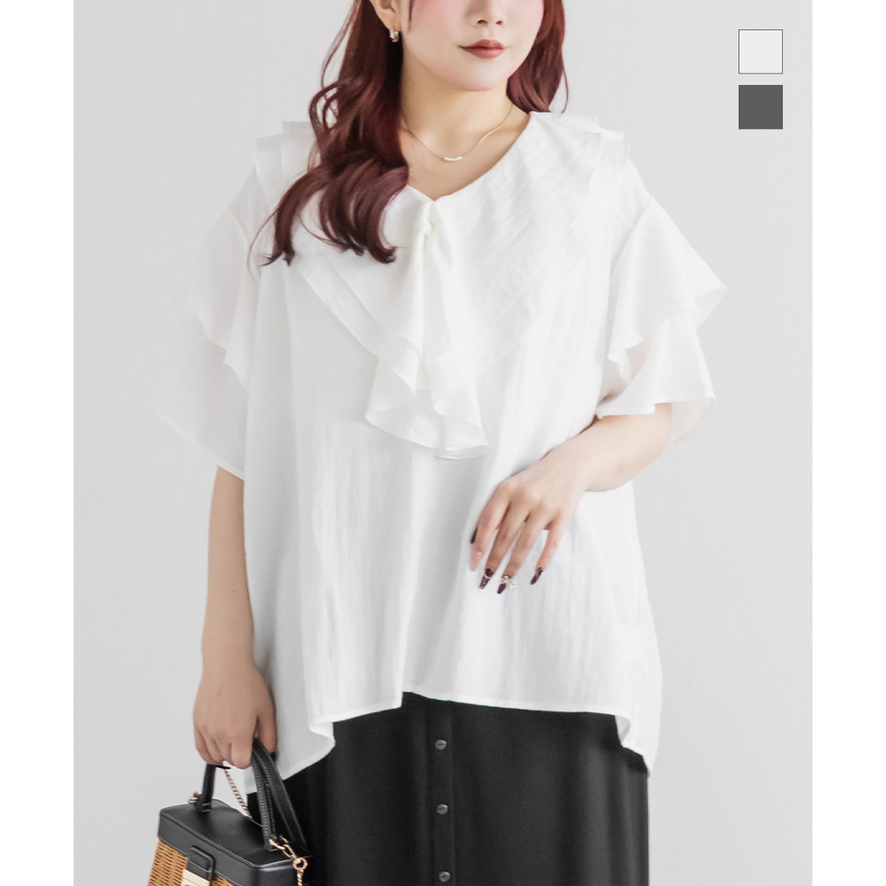 ラッフルティアードチュニックブラウス