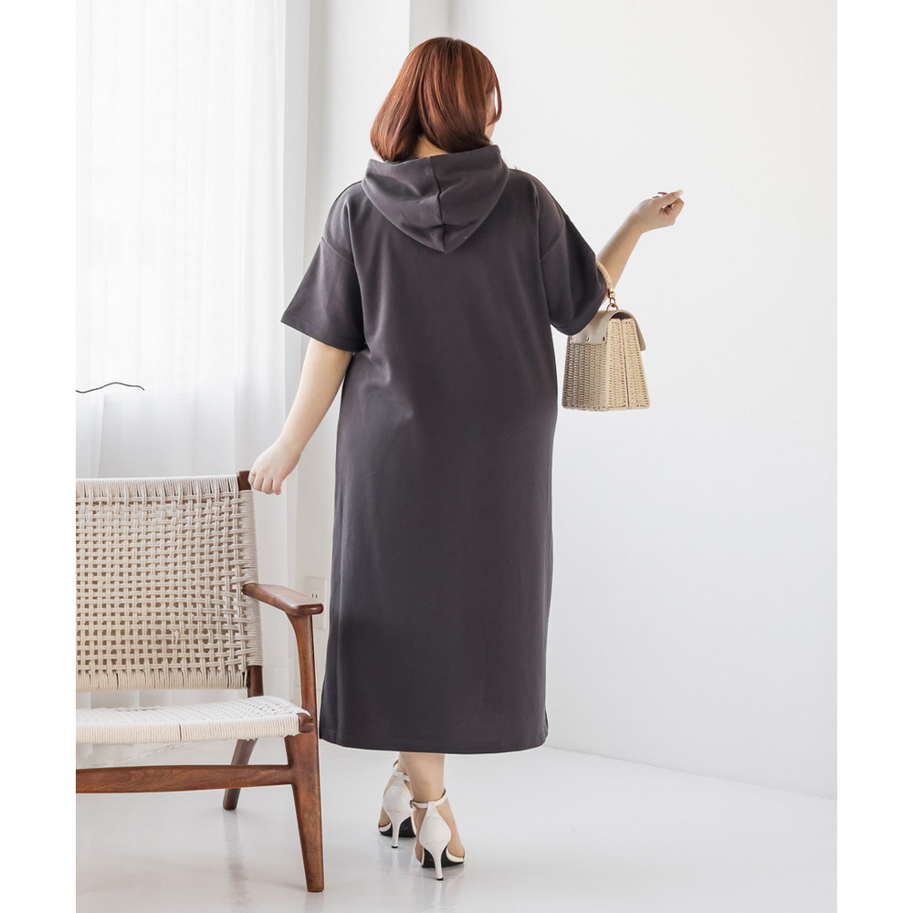 フード付きミニ裏毛ワンピース3