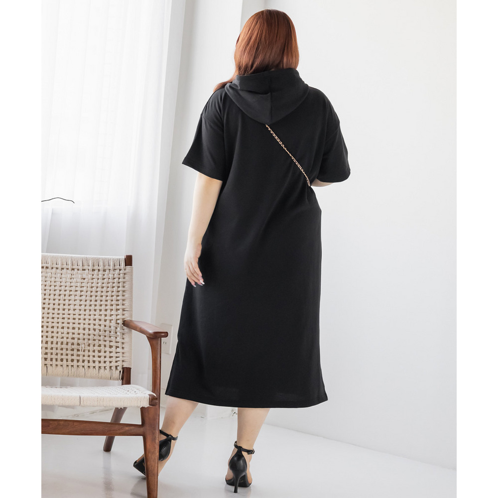 フード付きミニ裏毛ワンピース5