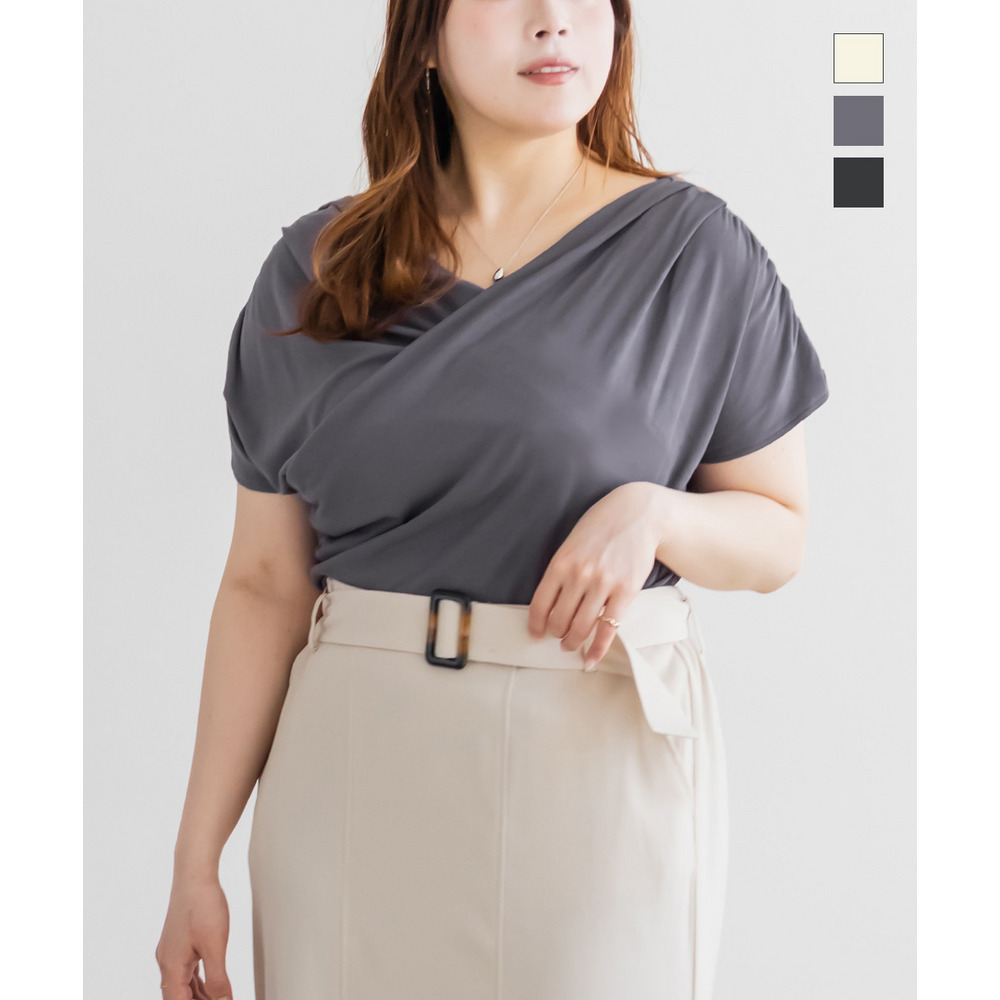 CLETTEオリジナルドレープカシュクールプルオーバー