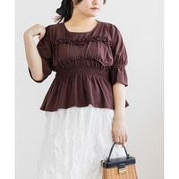 CLETTEオリジナルフリルデザインペプラムカットソー