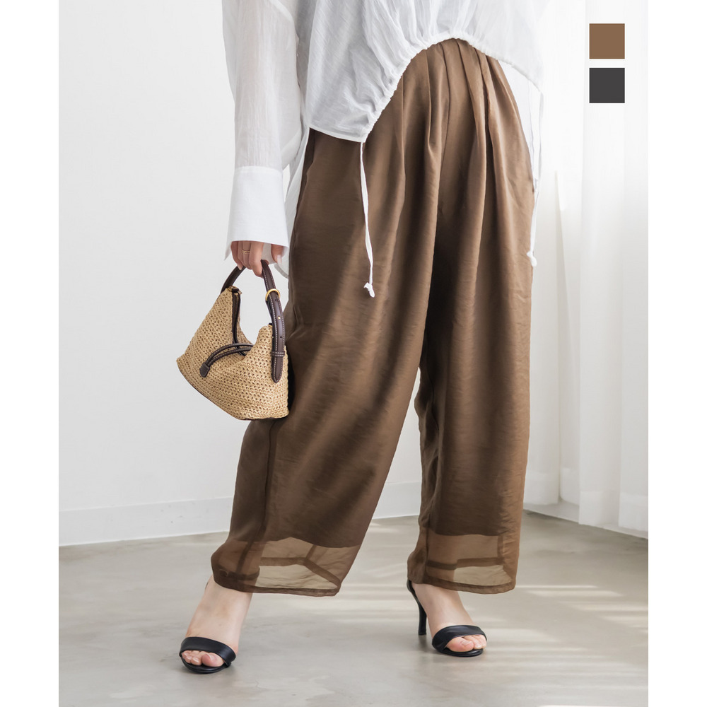 シアータックワイドパンツ