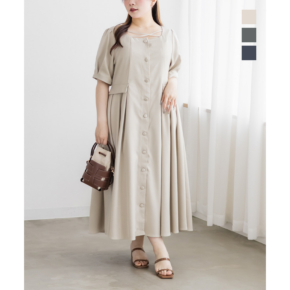 CLETTEオリジナルクロスチョーカーサイドプリーツワンピース