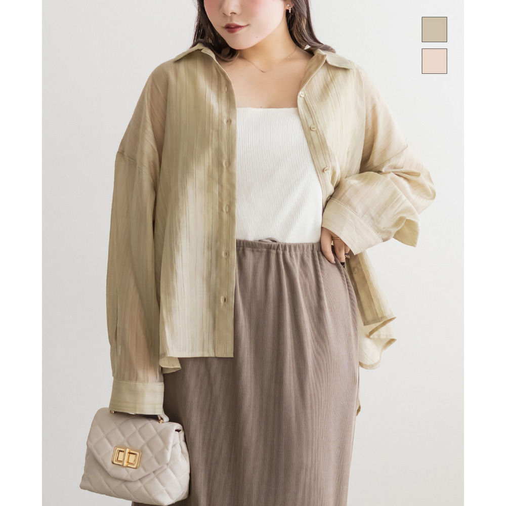 ストライプジャガードシアーシャツ