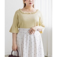 CLETTEオリジナルメローフリルネックニットプルオーバー