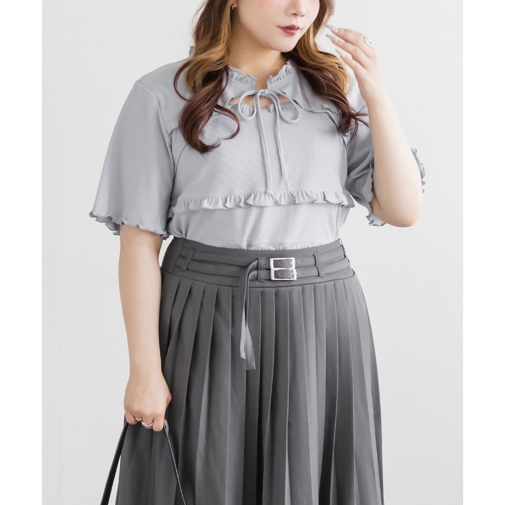 CLETTEオリジナルデコルテリボンフリルトップス1