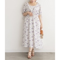 CLETTEオリジナルウエストシャーリング花柄ワンピース