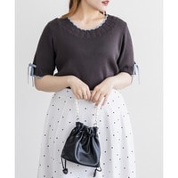 CLETTEオリジナルバイカラースカラップヘムリボンニット