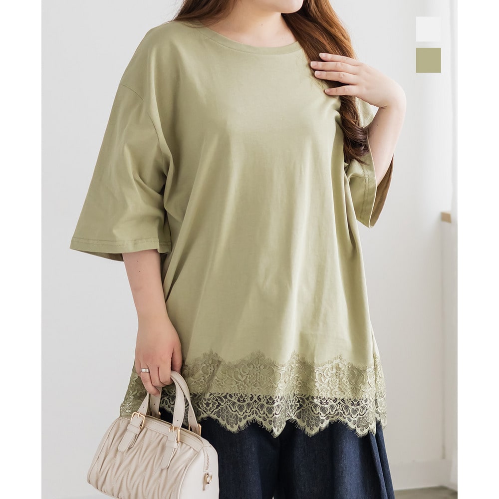 レースヘムTシャツ