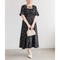 CLETTEオリジナルオープンネックフラワーワンピース