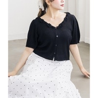 CLETTEオリジナルフラワーVネックニットカーディガン
