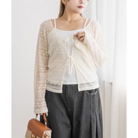 フロントリボンレースカーディガン＆キャミソール