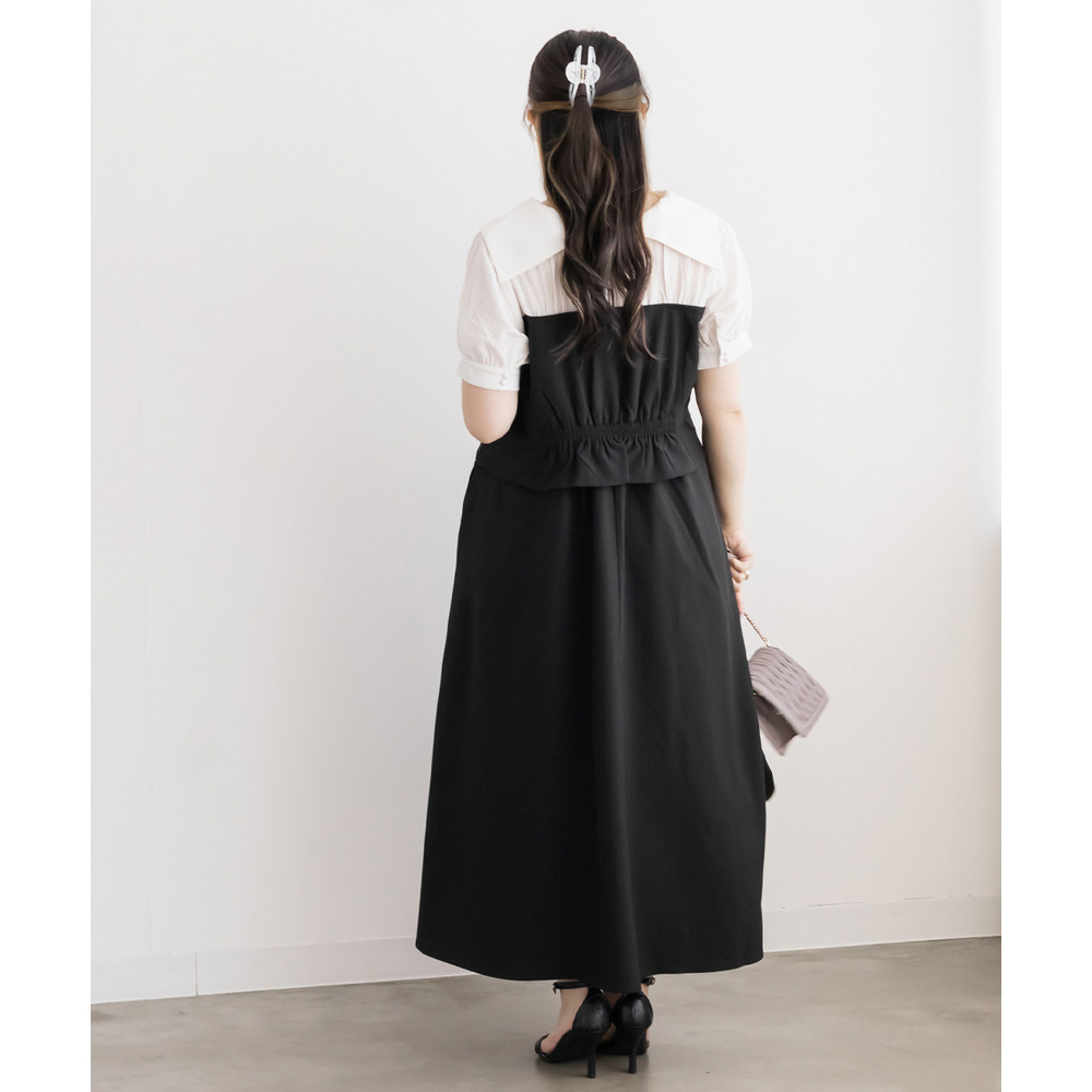 CLETTEオリジナルビスチェ風シャツドッキングワンピース6