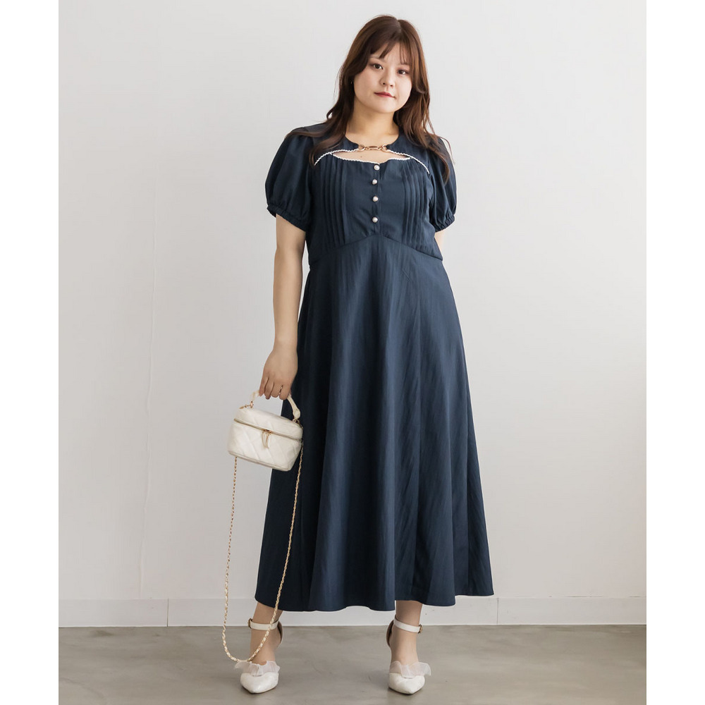 CLETTEオリジナルフロントボタンピンタックワンピース10