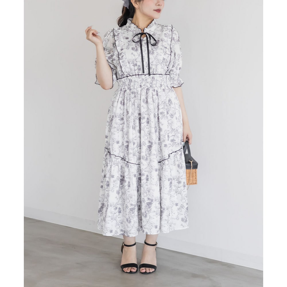 CLETTEオリジナル花柄フリルワンピース1
