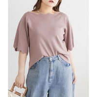 CLETTEオリジナルスカラップ5分袖ニット