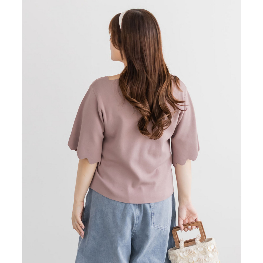 CLETTEオリジナルスカラップ5分袖ニット13