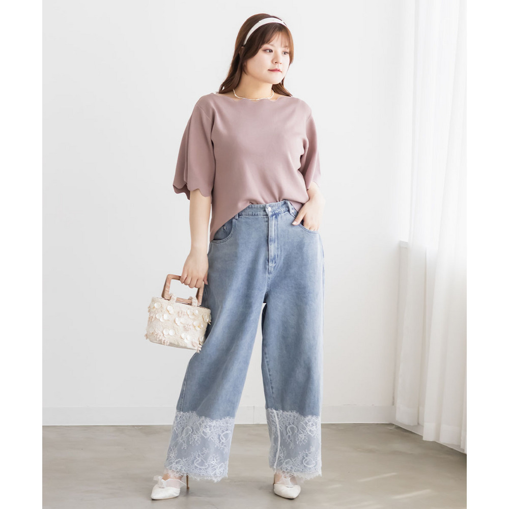 CLETTEオリジナルスカラップ5分袖ニット15
