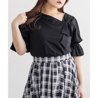 CLETTEオリジナルショルダーリボンニュアンスネックプルオーバー