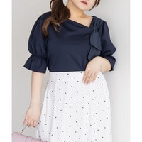 CLETTEオリジナルショルダーリボンニュアンスネックプルオーバー