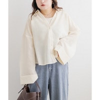 ワイドシルエットスキッパーシャツ