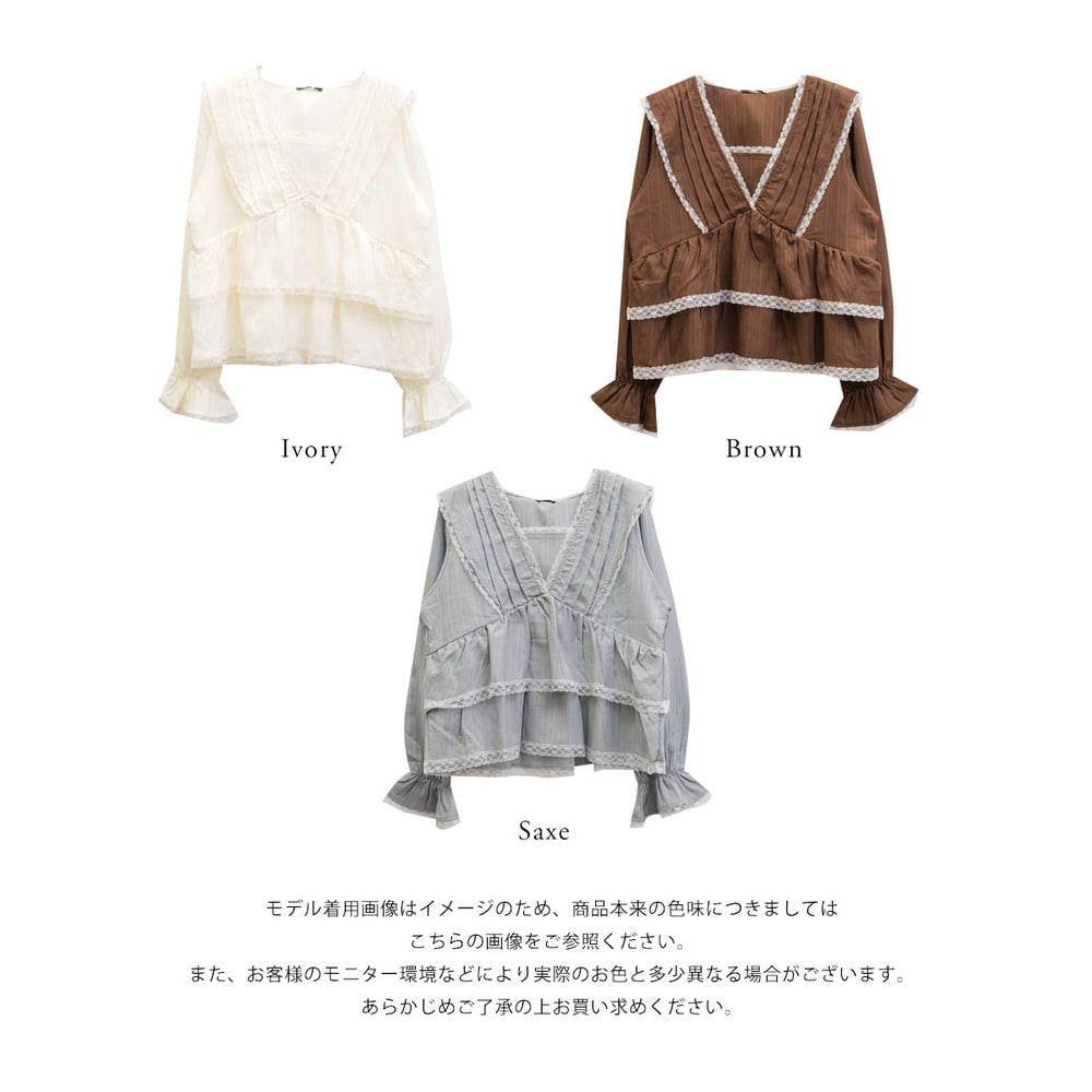 CLETTEオリジナルレースフリルティアードブラウス18