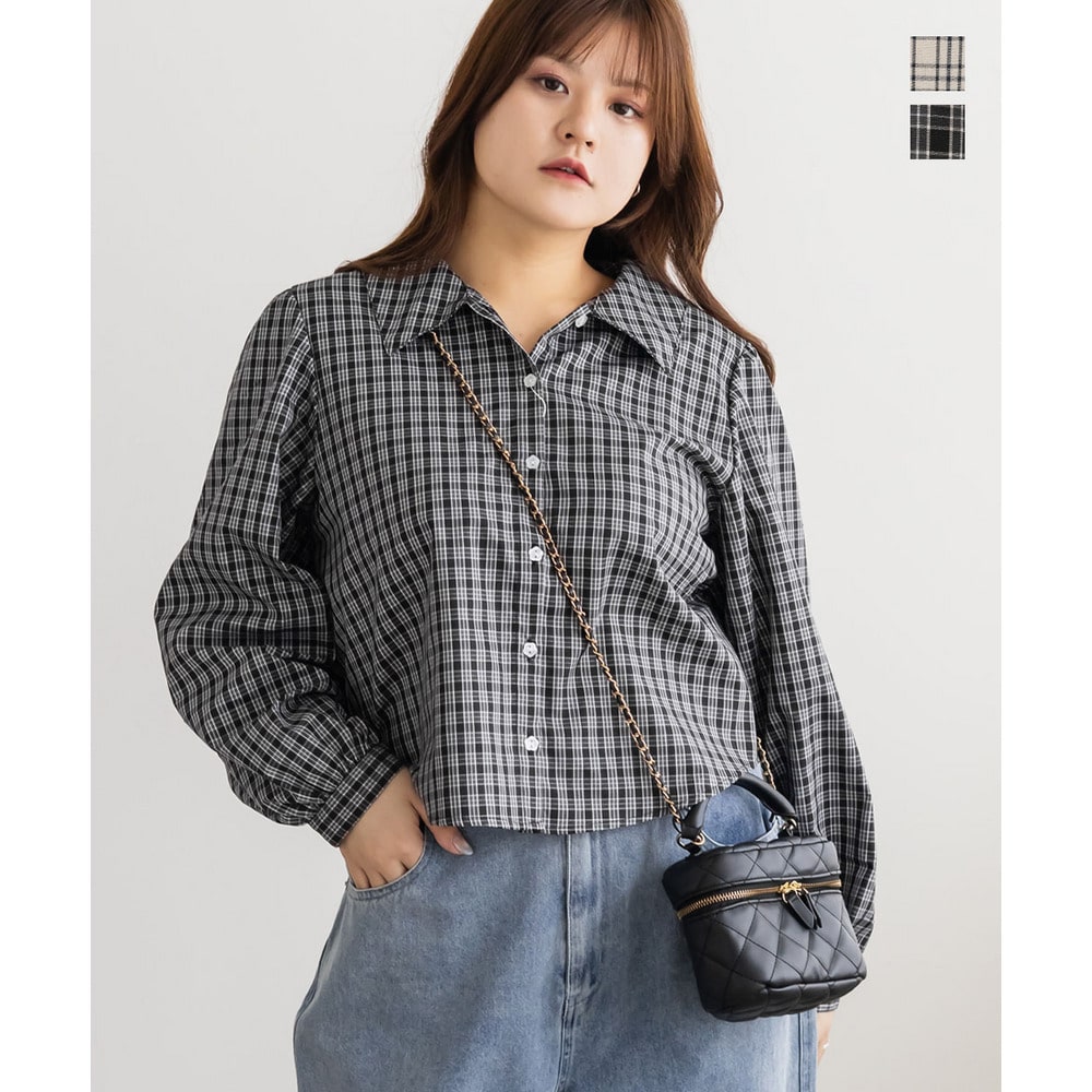 チェック柄ショートシャツ