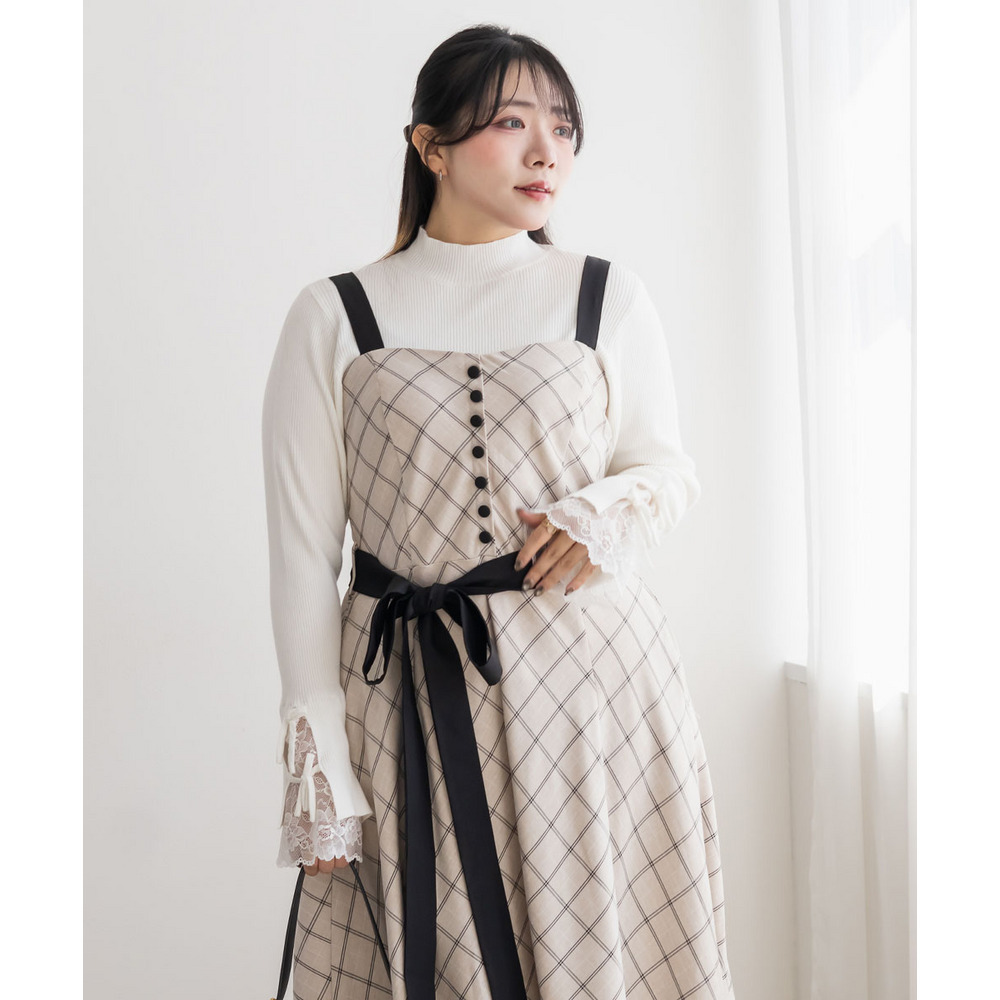 CLETTEオリジナルレース&リボンスリーブプチハイリブニット4