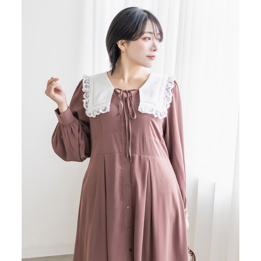 CLETTEオリジナルフリルレースカラーワンピース11