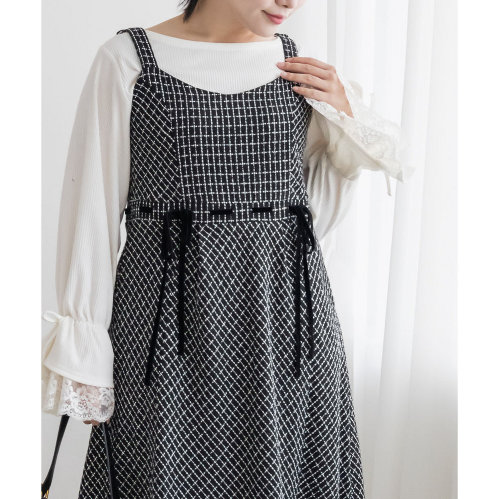 CLETTEオリジナルステッチチェックリボンワンピース11