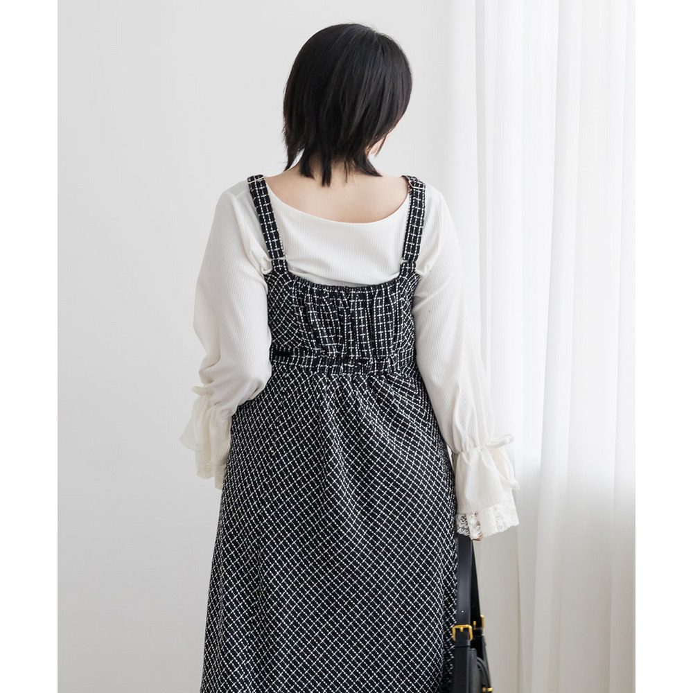 CLETTEオリジナルステッチチェックリボンワンピース12