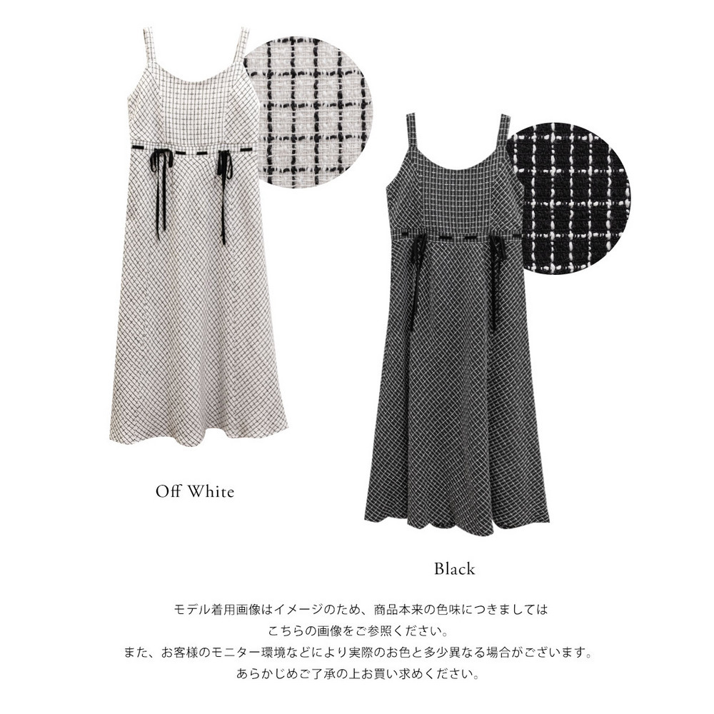 CLETTEオリジナルステッチチェックリボンワンピース16
