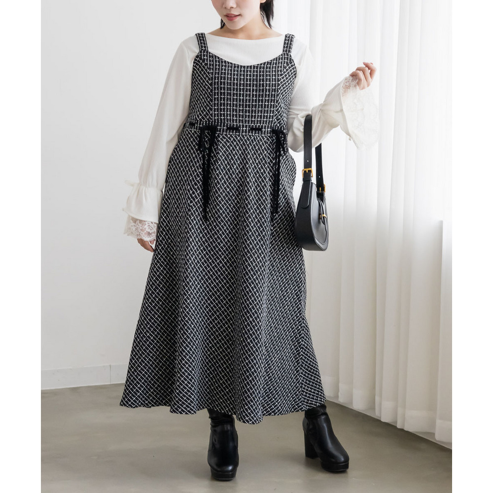 CLETTEオリジナルステッチチェックリボンワンピース9