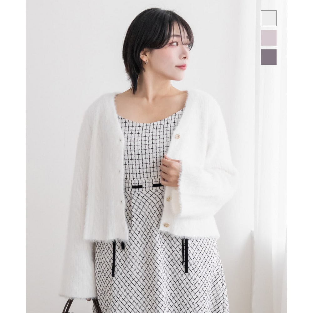 CLETTEオリジナルケーブルニットショートカーディガン