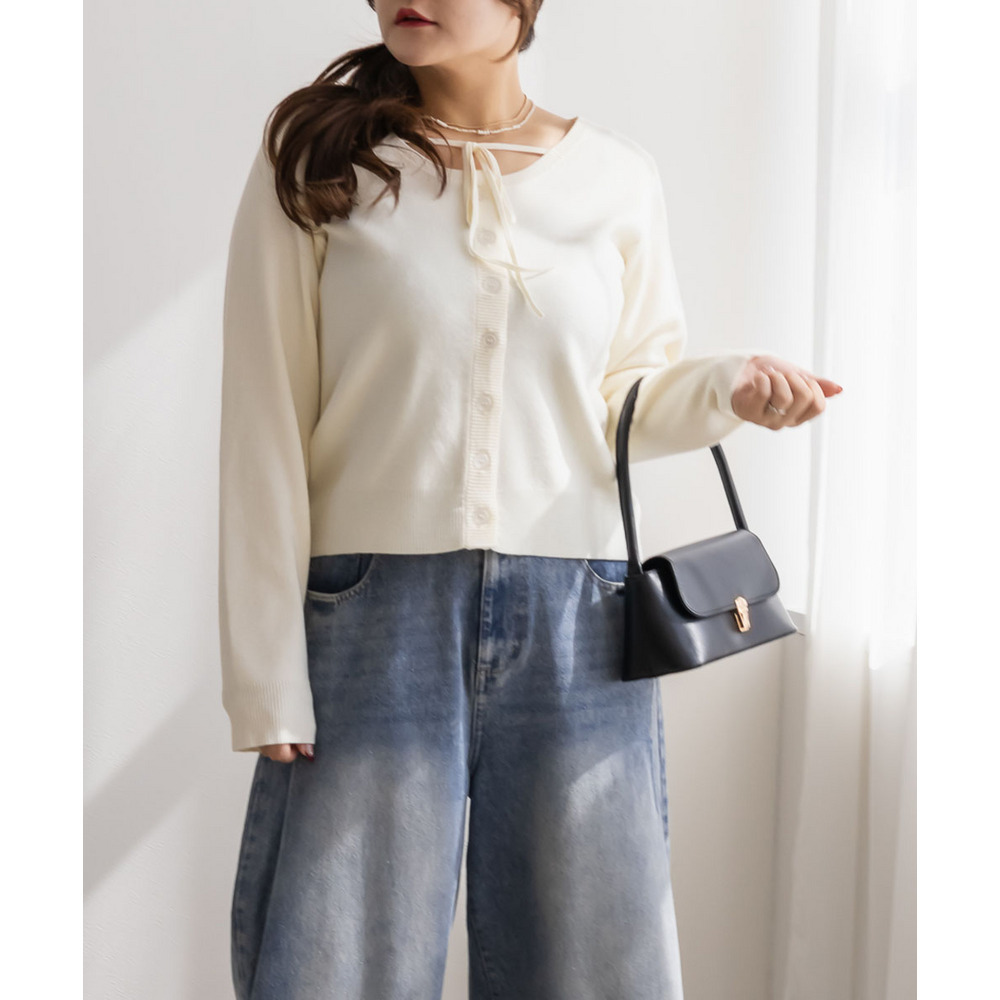 CLETTEオリジナル前開きリボンニットプルオーバー11